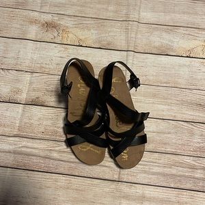 Sam Edelman Black Wedge Sandals size 8 1/2